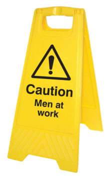 CAUTION MEN AT WORK (FREE-STANDING FLOOR SIGN)