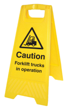 FORKLIFT TRUCKS IN OPERATION (FREE-STANDING FLOOR SIGN)
