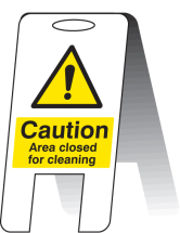 AREA CLOSED FOR CLEANING (SELF STANDING FOLDING SIGN)