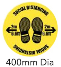 SOCIAL DISTANCING 2M/6FT WITH FOOTPRINTS FLOOR GRAPHIC