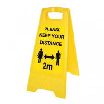 PLEASE KEEP YOUR DISTANCE 2M (FREE-STANDING FLOOR SIGN)
