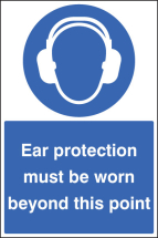 EAR PROTECTION MUST BE WORN FLOOR GRAPHIC 400X600MM