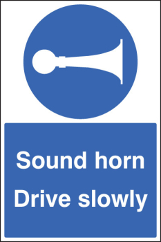 SOUND HORN DRIVE SLOWLY FLOOR GRAPHIC 400X600MM
