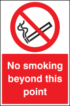 NO SMOKING BEYOND THIS POINT FLOOR GRAPHIC 400X600MM