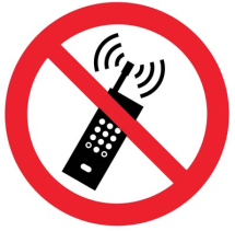 NO MOBILE PHONES SYMBOL FLOOR GRAPHIC 400MM DIA