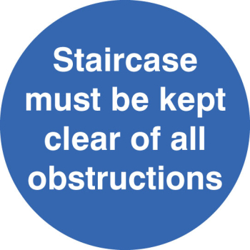 STAIRCASE MUST BE KEPT CLEAR FLOOR GRAPHIC 400MM DIA