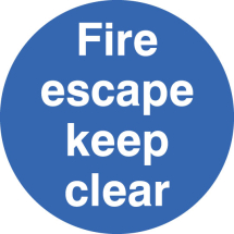 FIRE ESCAPE KEEP CLEAR FLOOR GRAPHIC 400MM DIA