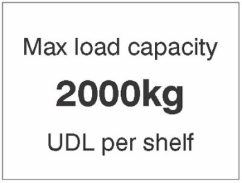 MAX LOAD CAPACITY 2000KG UDL PER SHELF,100X75MM MAG PVC