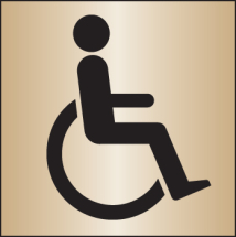 DISABLED WC 140X140MM BRASS