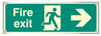 FIRE EXIT RIGHT VISUAL IMPACT C/W STAND OFF LOCATORS