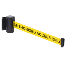 WALL MOUNT RETRACTABLE BARRIER 4.6M AUTHORISED ACCESS ONLY
