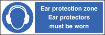 EAR PROTECTION ZONE EAR PROTECTORS MUST BE WORN