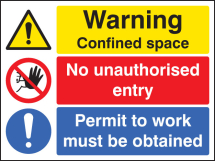 WARNING CONFINED SPACE NO ENTRY PERMIT TO WORK