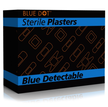 BLUE DETECTABLE PLASTERS BOX OF 100 ASSORTED