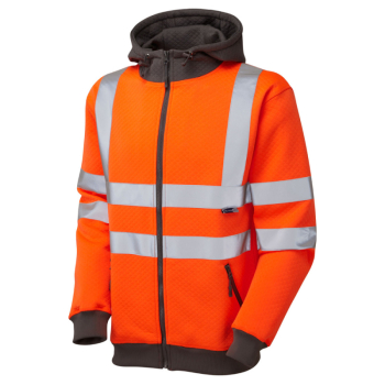 SS02 Saunton Full Zip Hooded Sweatshirt Orange