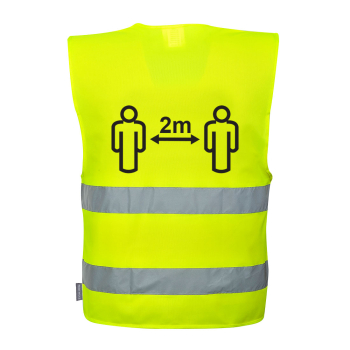 C406 Hi-Vis Yellow Social Distancing Vest 2m
