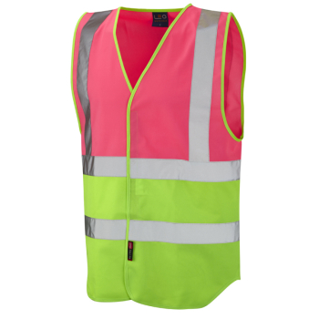 W05 Pilton Reflective Vest (Non ISO 20471) Pink/Lime