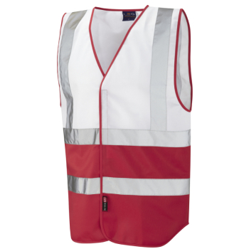 W05 Pilton Reflective Vest (Non ISO 20471) White/Red
