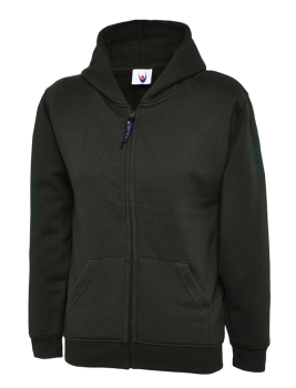UC506 Childrens Full Zip Hooded Sweatshirt Black