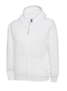 UC506 Childrens Full Zip Hooded Sweatshirt White