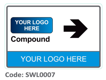 Project Compound. Sign SWL0007 Arrow Right Compound Sign - Rugbi Industrial Supplies