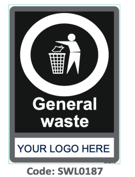 SWL0187 General Waste Sign - Rugbi Industrial Supplies