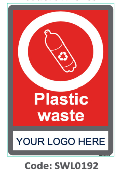 Plasticware Sign SWL0192 Plastic Waste Sign - Rugbi Industrial Supplies