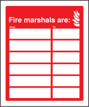 FIRE MARSHALS ARE (6 NAMES & NUMBERS)