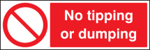 NO TIPPING OR DUMPING