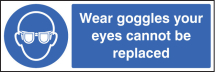 WEAR GOGGLES YOUR EYES CANNOT BE REPLACED