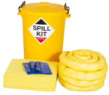CHEMICAL KIT IN A YELLOW PLASTIC DRUM