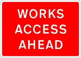 WORKS ACCESS AHEAD PLATE 1050mm X 750mm