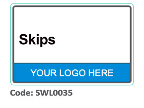 Skip Label Signs SWL0035 Skips Sign SKIPS (NO LOGO REQUIRED) - Rugbi Industrial Supplies